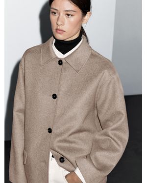 MASSIMO DUTTI Medium Wool Blend Coat - Brown