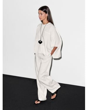 MASSIMO DUTTI Short Cape With Seam Details - White