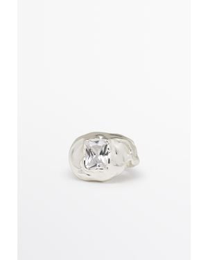 MASSIMO DUTTI Anillo Efecto Melted Brillo - Blanco