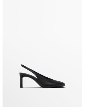 MASSIMO DUTTI High-Heel Slingback Shoes - White