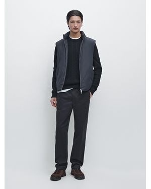 MASSIMO DUTTI Cotton Blend Jogger Fit Trousers - Blue