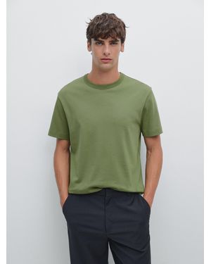 MASSIMO DUTTI T-Shirt À Manches Courtes 100 Coton - Vert