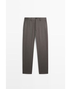 MASSIMO DUTTI Wollen Kostuumpantalon - Grijs