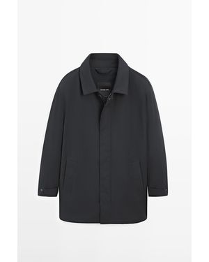 MASSIMO DUTTI Waterdichte Stoffen Trenchcoat - Zwart