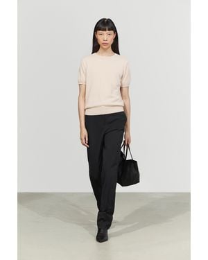 MASSIMO DUTTI Knit 100% Cashmere Crew Neck Jumper - Natural