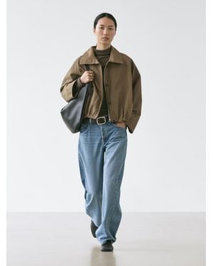 MASSIMO DUTTI High Neck Bomber Jacket - Blue