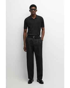 MASSIMO DUTTI Polo Punto 100% Algodón - Negro