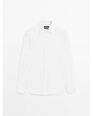 MASSIMO DUTTI Slim Fit Stretch Shirt - White