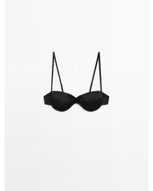 MASSIMO DUTTI Bandeau Met Ring En Stikseldetail - Wit