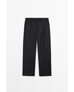 MASSIMO DUTTI 100% Wollen Broek - Zwart