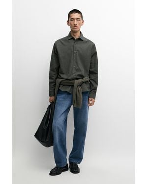 MASSIMO DUTTI Camisa Regular Fit 100% Algodón - Azul
