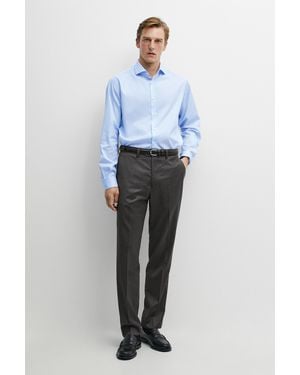 MASSIMO DUTTI 100% Cotton Striped Shirt - Blue
