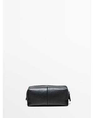 MASSIMO DUTTI Neceser Cremallera Piel Napa - Blanco