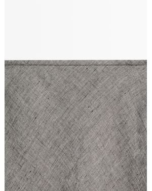 MASSIMO DUTTI Linen Flared Midi Skirt - White