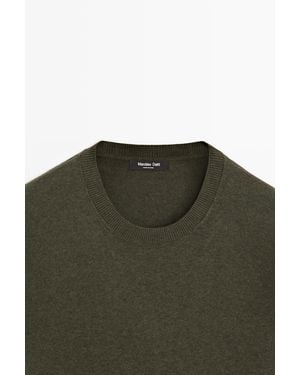 MASSIMO DUTTI Cotton Blend Knit Jumper - Green
