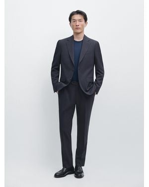 MASSIMO DUTTI Cool Wool Blend Suit Blazer - Blue