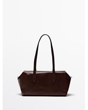 MASSIMO DUTTI Satchel-Tasche Aus Nappaleder - Braun