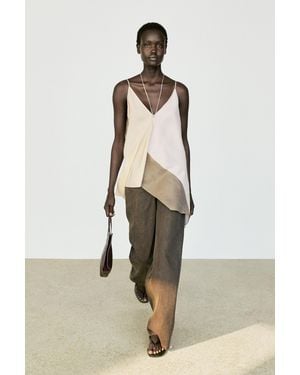 MASSIMO DUTTI Flowing Asymmetric Strappy Top - Natural