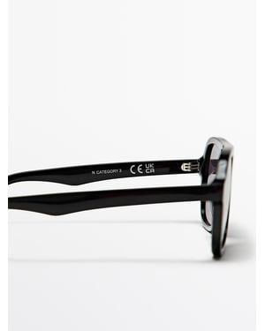 MASSIMO DUTTI Aviator Sunglasses - Black