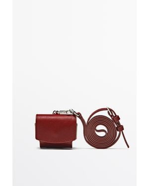 MASSIMO DUTTI Nappa Leather Airpods Case - Red