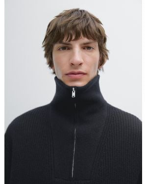 MASSIMO DUTTI Maglia Con Collo Mock Con Cerniera - Multicolore