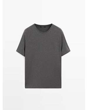 MASSIMO DUTTI Gemêleerd T-Shirt Met Korte Mouw - Grijs