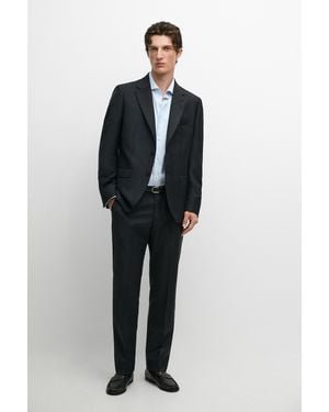 MASSIMO DUTTI 100% Wool Suit Blazer - Blue