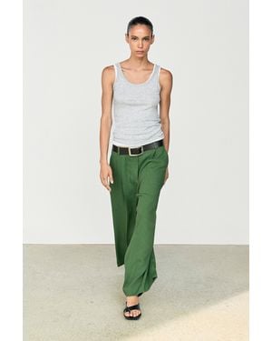 MASSIMO DUTTI Flowing Total Look Trousers - Green