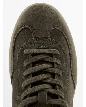 MASSIMO DUTTI Split Suede Leather Trainers - Green