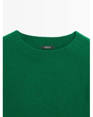 MASSIMO DUTTI Jersey Cuello Redondo Mezcla Lana - Verde