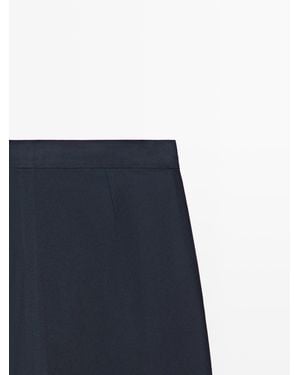 MASSIMO DUTTI Flowing Straight-Leg Pants - Blue