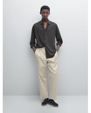 MASSIMO DUTTI Camicia Stretch Slim Fit - Grigio