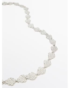 MASSIMO DUTTI Long Multiway Lace Necklace - White