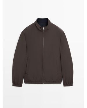 MASSIMO DUTTI Reversible Cropped Jacket - Blue