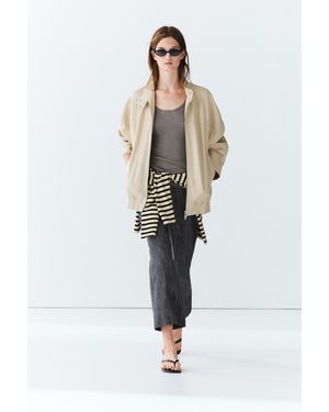 MASSIMO DUTTI Cropped Flare Trousers - Grey