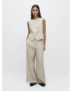 MASSIMO DUTTI Gilet Con Abbottonatura Laterale - Neutro