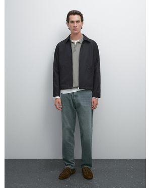 MASSIMO DUTTI Chaqueta 100% Algodón Water Repellent - Gris
