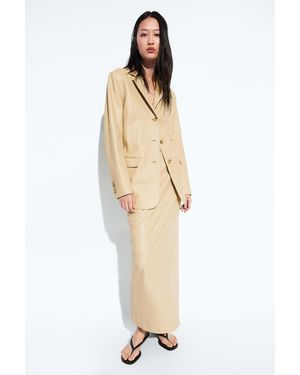 MASSIMO DUTTI Nappa Leather Blazer - Natural