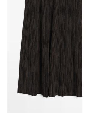 MASSIMO DUTTI Pleated Midi Skirt With Striped Detail - Multicolour