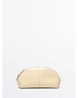 MASSIMO DUTTI Nappaleren Toilettas - Naturel