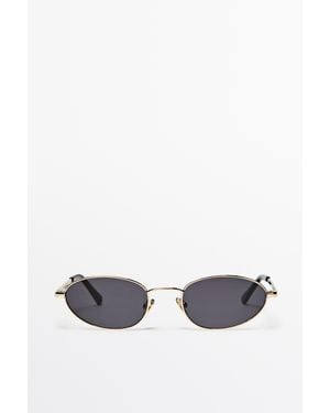 MASSIMO DUTTI Oval Metal Sunglasses - White