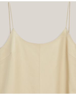 MASSIMO DUTTI Nappa Leather Midi Dress - Natural
