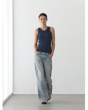 MASSIMO DUTTI Cotton Blend Halter Top - White