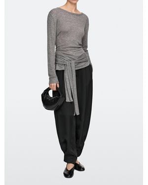 MASSIMO DUTTI Bolso Mini De Mano Media Luna Piel Napa - Gris