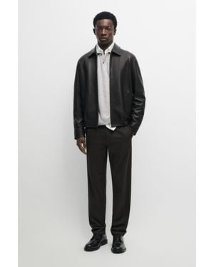 MASSIMO DUTTI Pantalón Slim Fit Mezcla Algodón - Negro