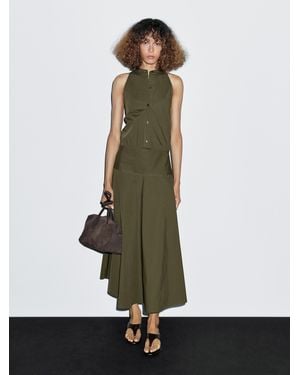 MASSIMO DUTTI Langes Neckholderkleid - Grün