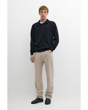 MASSIMO DUTTI Corduroy Tapered Fit Trousers - Blue