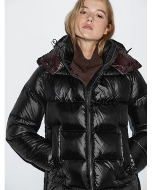 MASSIMO DUTTI Water-Repellent Shiny Down Jacket - Black