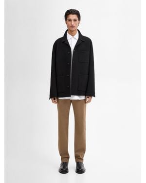 MASSIMO DUTTI Pantaloni Regular Fit Misto Cotone - Nero