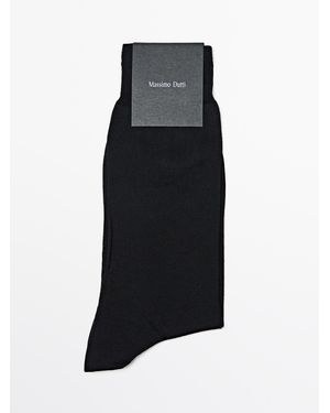 MASSIMO DUTTI Calzini Eleganti A Tinta Unita - Nero